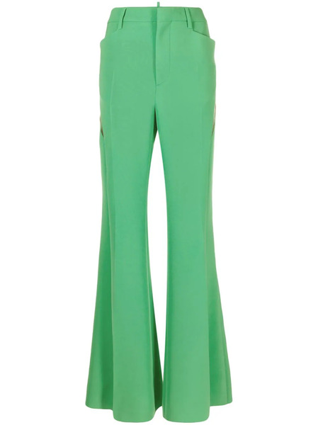  Dsquared2 Cut-out Mesh Detail Flared Trousers - Green 