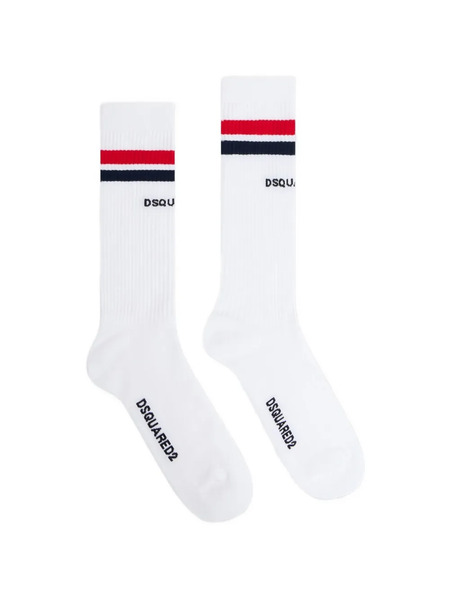  Dsquared2 D2 College Striped Socks - White 