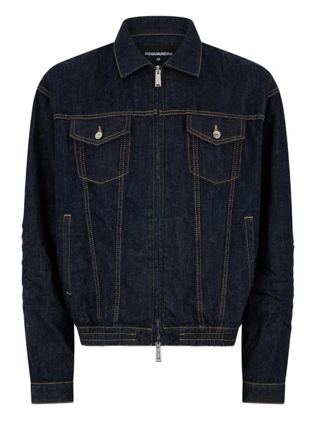  Dsquared2 Dark Wash Drawstring Jean Jacket - Blue 