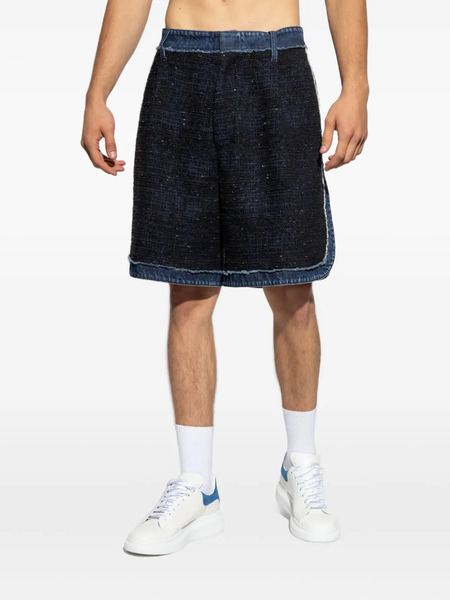  Dsquared2 Denim-trimmed Tweed Shorts - Blue 