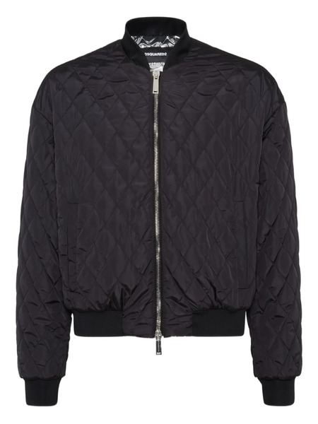  Dsquared2 Diamond-quilted Bomber Jacket - Black 
