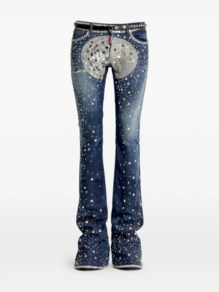  Dsquared2 Discoball-design Bootcut Jeans - Blue 