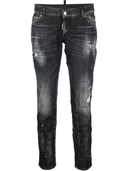  Dsquared2 Distressed Cropped Jeans - Grey 