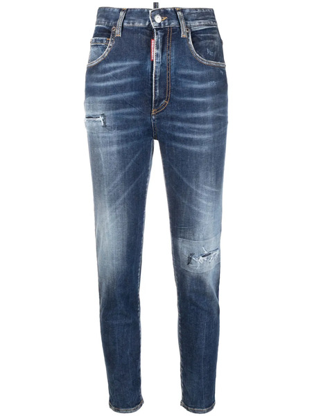  Dsquared2 Distressed-effect Cropped Jeans - Blue 
