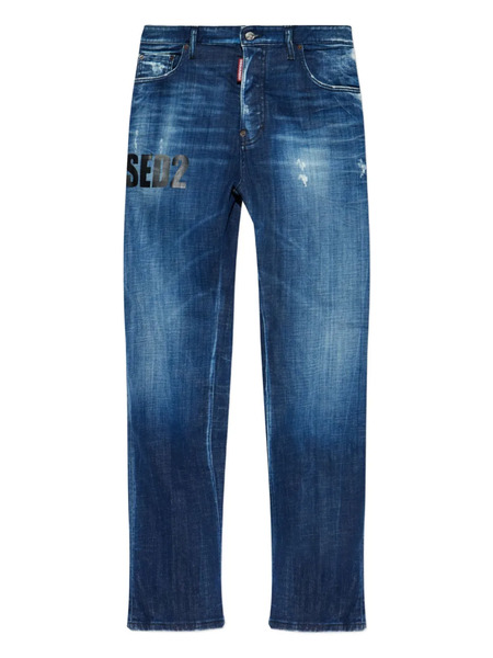  Dsquared2 Distressed Logo Jeans - Blue 