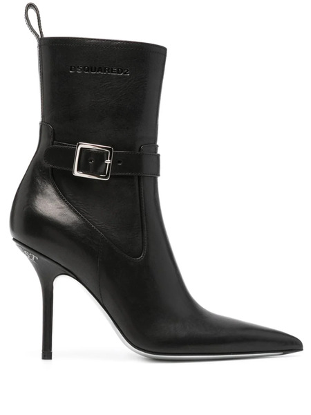  Dsquared2 Distressed 120mm Leather Boots - Black 