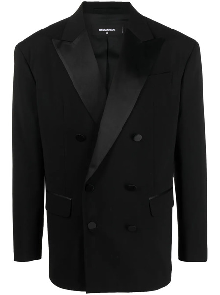  Dsquared2 Double-breasted Silk-lapels Blazer - Black 