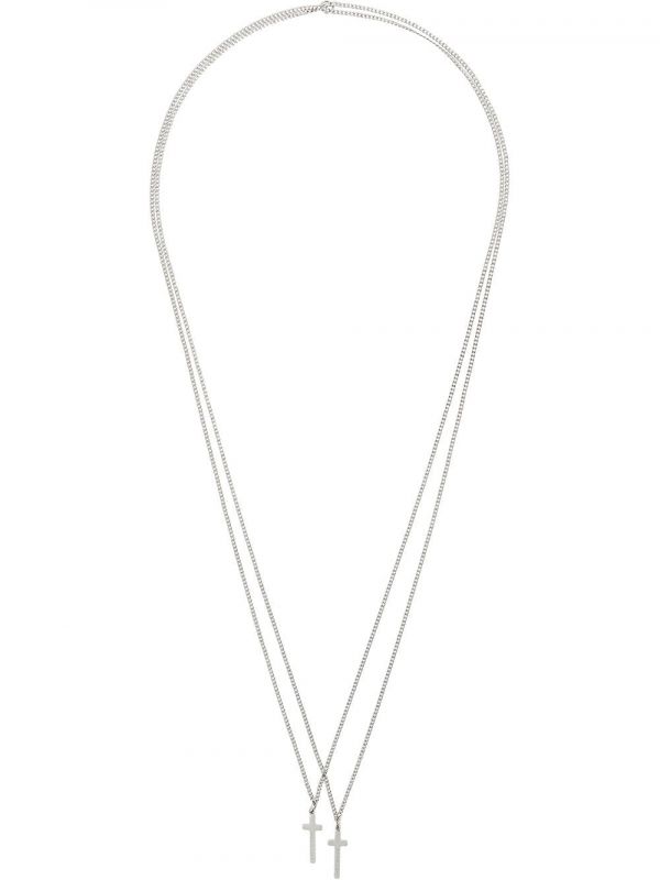 Dsquared2 Double Cross Necklace - Metallic 