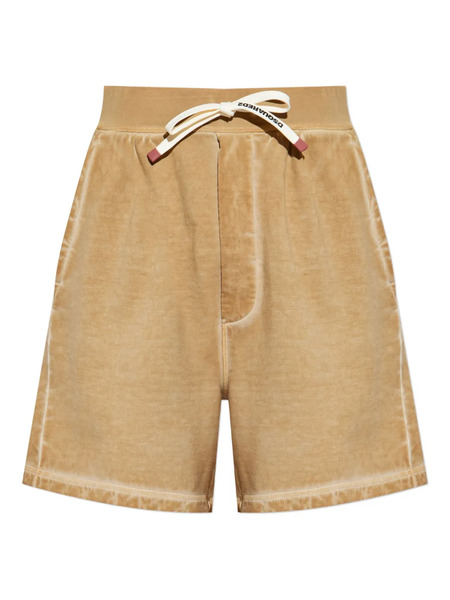  Dsquared2 Drawstring Cotton Track Shorts - Neutrals 