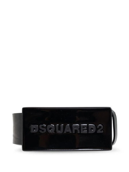  Dsquared2 Embossed Logo Leather Belt - Black 