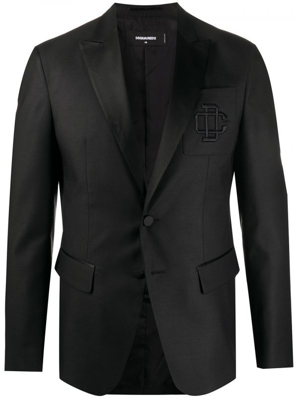  Dsquared2 Embroidered Logo Blazer - Black 