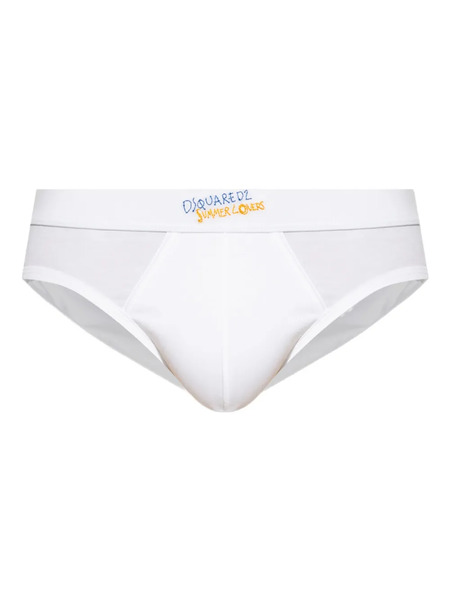  Dsquared2 Embroidered Logo Brief - White 