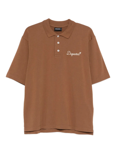  Dsquared2 Embroidered Polo Shirt - Brown 