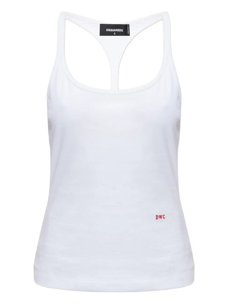  Dsquared2 Embroidered Racerback Ttank Top - White 
