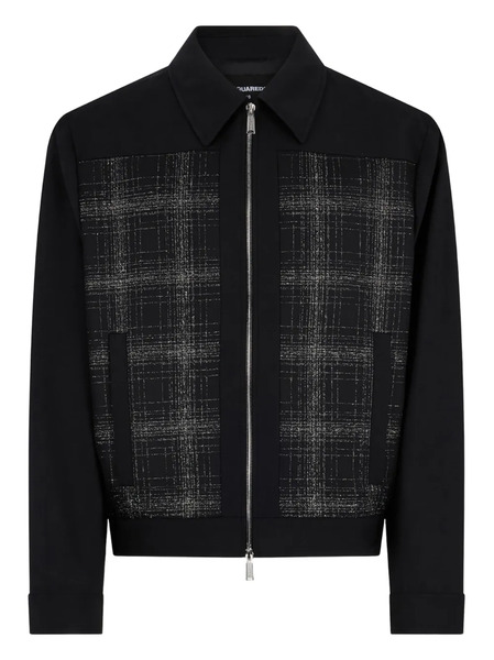  Dsquared2 Evening Check Bomber Jacket - Black 