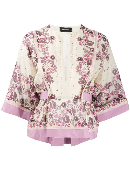 Dsquared2 Floral Print Blouse - Pink 