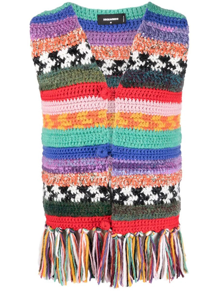  Dsquared2 Fringed Colour-block Waistcoat 