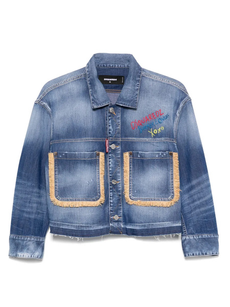  Dsquared2 Fringed Denim Jacket - Blue 