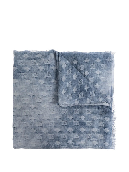  Dsquared2 Fringed Patterned Scarf - Blue 