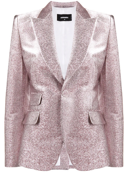 Dsquared2 Glitter Single Breasted Blazer - Pink 