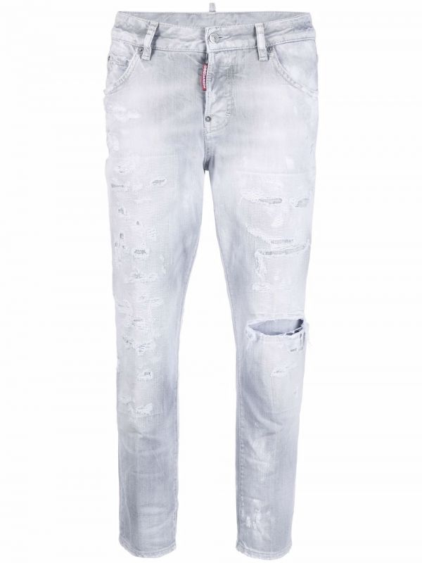  Dsquared2 High Rise Cropped Jeans - Grey 