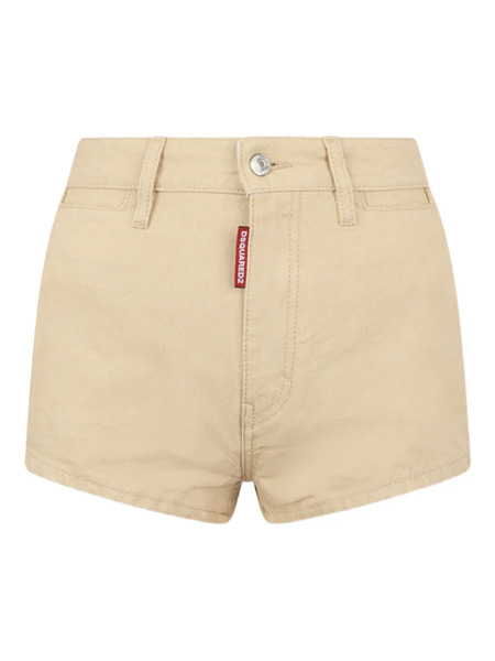  Dsquared2 High-waist Denim Shorts - Neutrals 