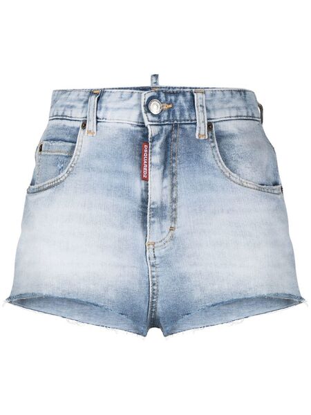  Dsquared2 High-waisted Denim Shorts - Blue 