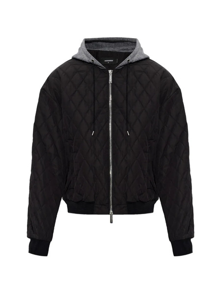  Dsquared2 Hooded Quilted Bomber Jacket - Black 