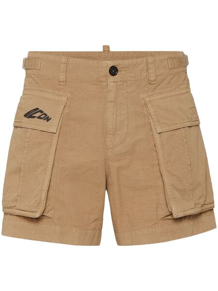  Dsquared2 Icon-print Cargo Shorts - Neutrals 