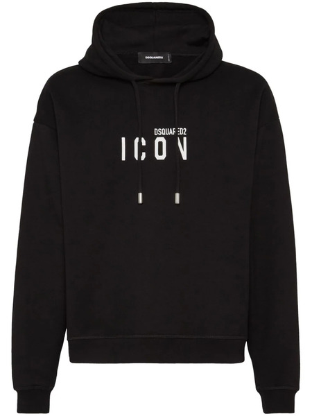  Dsquared2 Icon-print Drawstring Hoodie - Black 