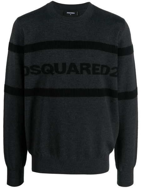  Dsquared2 Intarsia-logo Wool Jumper - Grey 
