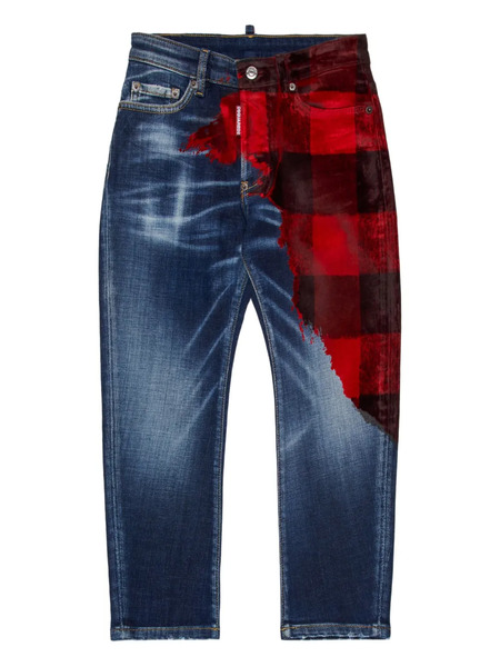  Dsquared2 Kids Check-pattern Jeans - Blue 