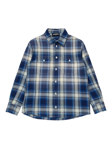  Dsquared2 Kids Check-pattern Pocket Shirt - Blue 
