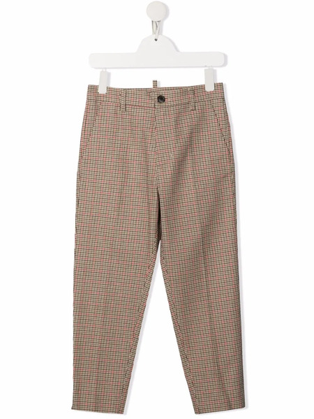  Dsquared2 Kids Check-print Tailored Trousers - Neutrals 
