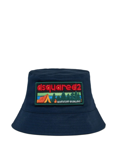  Dsquared2 Kids Cotton Bucket Cap - Blue 