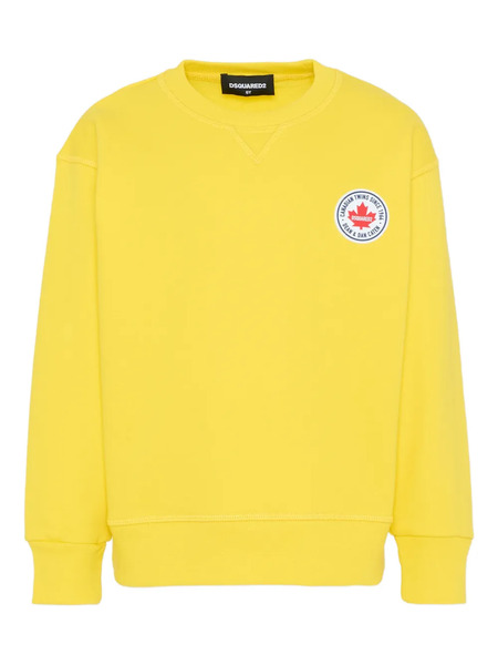  Dsquared2 Kids Crew-neck Logo-patch Sweatshirt - Yellow 