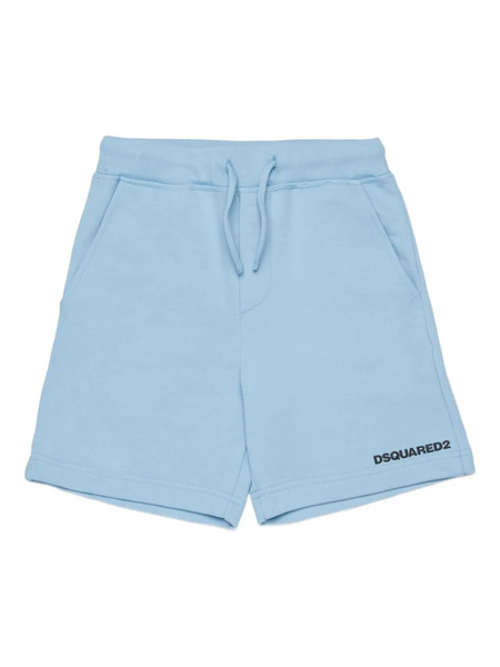  Dsquared2 Kids Drawstring Logo-print Fleece Shorts - Blue 