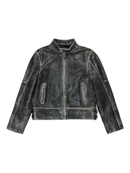  Dsquared2 Kids Faded Leather Jacket - Black 