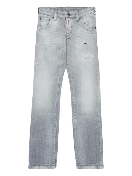  Dsquared2 Kids Five-pocket Logo-patch Jeans - Grey 