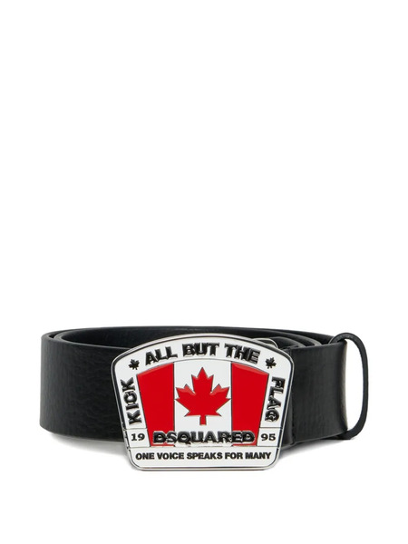  Dsquared2 Kids Flag-buckle Leather Belt - Black 