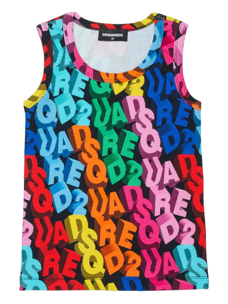  Dsquared2 Kids Graphic-pattern Tank Top - Black 