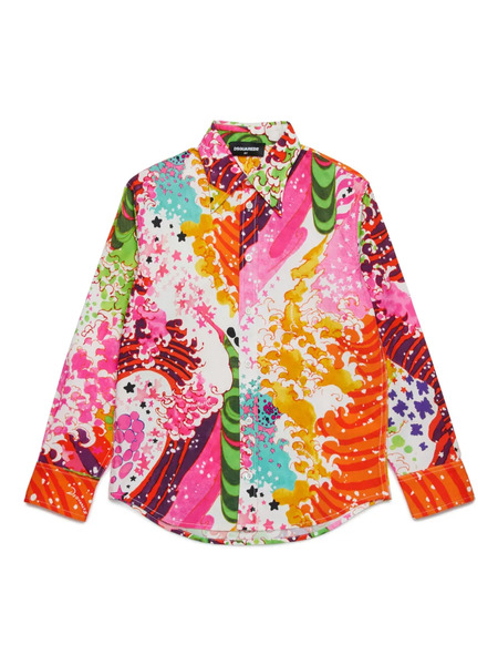  Dsquared2 Kids Graphic-print Shirt - Orange 