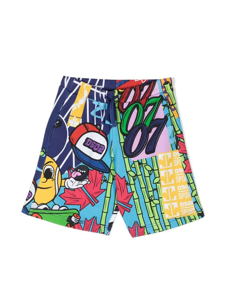  Dsquared2 Kids Graphic-print Shorts - Blue 