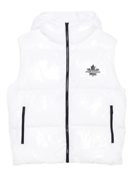  Dsquared2 Kids Hooded Puffer Gilet - White 