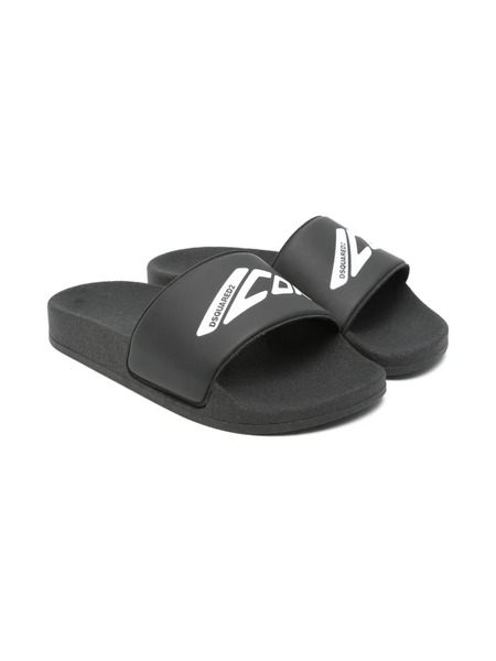  Dsquared2 Kids Icon Slippers - Black 