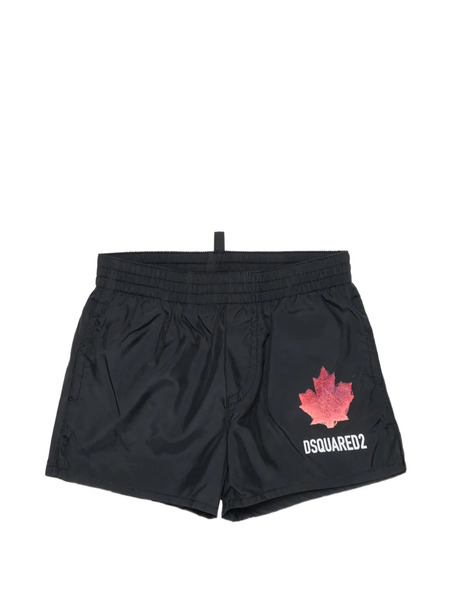  Dsquared2 Kids Leaf-print Swim Shorts - Black 