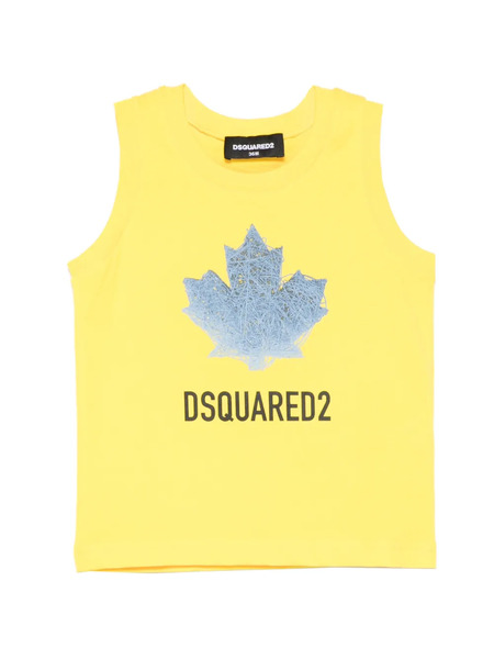  Dsquared2 Kids Leaf-print T-shirt - Yellow 