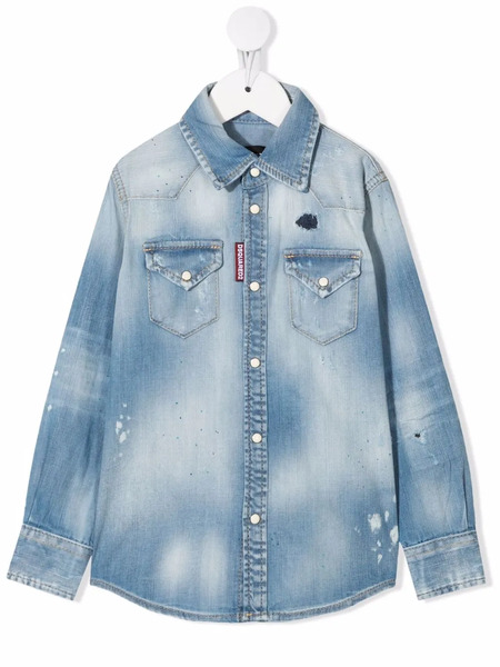  Dsquared2 Kids Light-wash Denim Shirt - Blue 