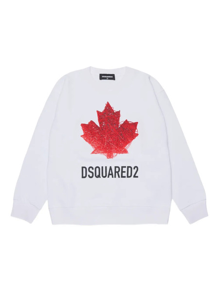  Dsquared2 Kids Logo Crew-neck Sweatshirt - White 