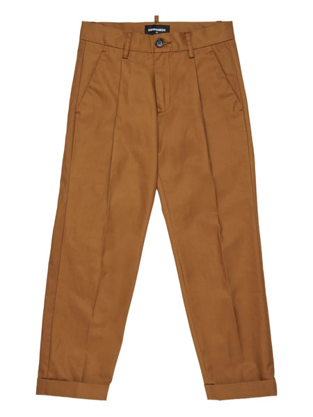  Dsquared2 Kids Logo Cuffed Chinos - Brown 